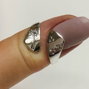Dandelion Wishes Sterling Silver Adjustable Ring